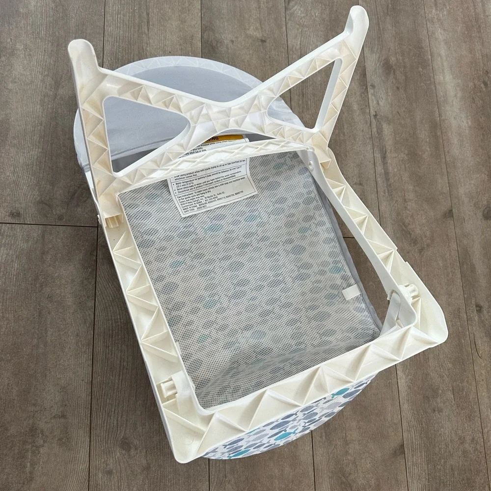 Baby Delight Cushy Nest Cirro Infant Mesh Bather- Grey Fish Infant Baby Bather
